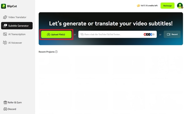 Upload the Music Video to Translate Song Lyrics