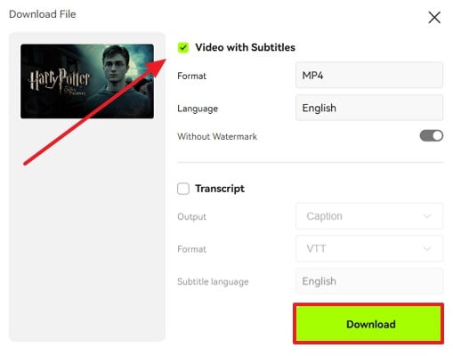 download english subtitles harry potter movie