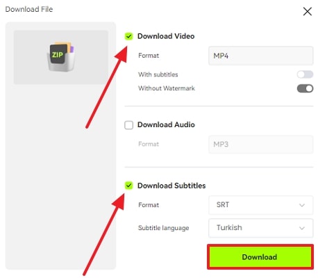 hit the download button