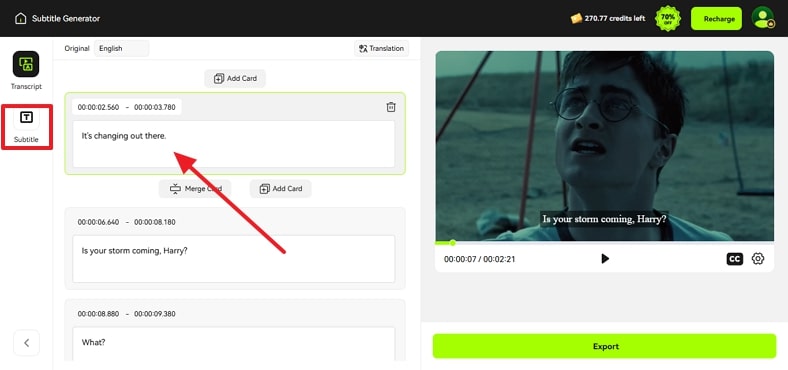 check harry potter movie subtitles