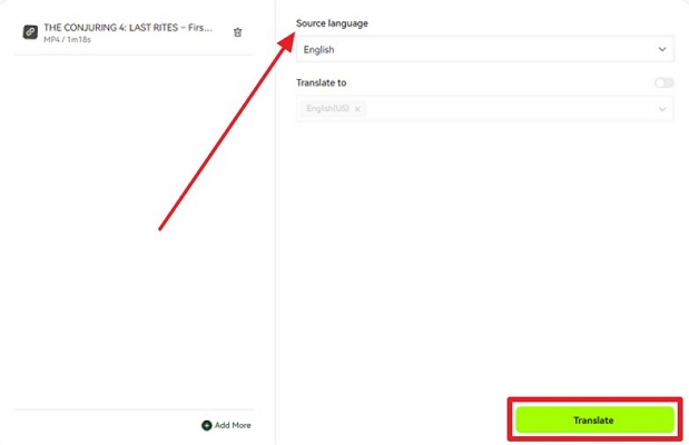 pick language to translate video