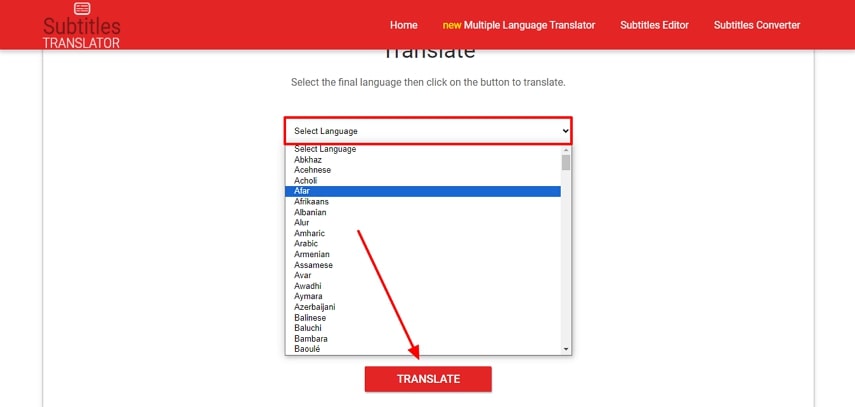 Establecer idioma para la traducción de subtítulos