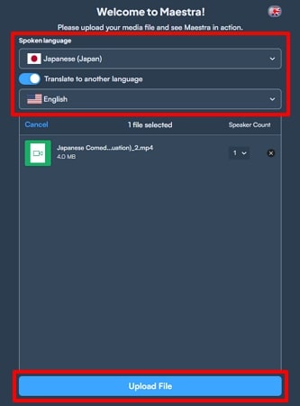 Übersetzungseinstellungen mit Maestra festlegen