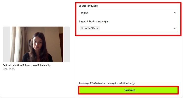 add subtitle translation settings blipcut