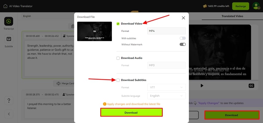 Descargar video con subtitulos blipcut