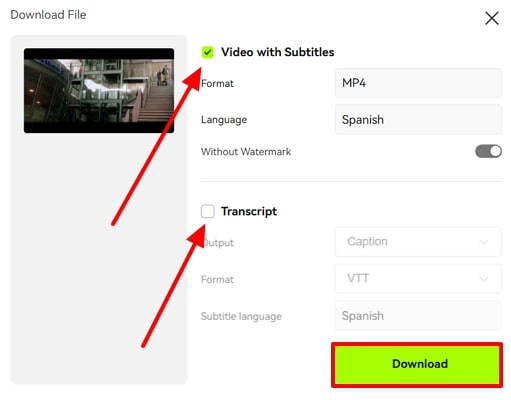 download subtitles and transcript