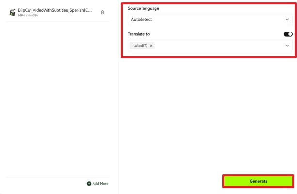 pick another language for bilingual video