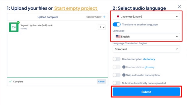 translate japanese content to english with maestra