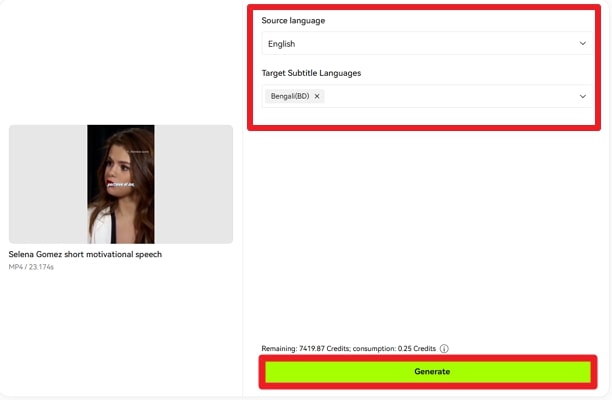 generate bangla subtitles blipcut