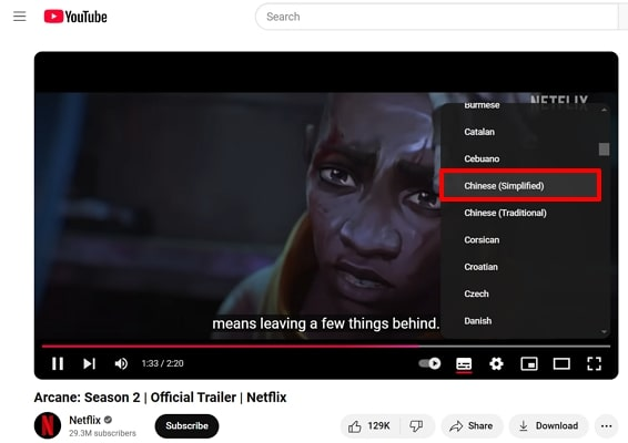auto translate youtube video language