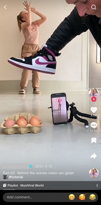 share bts of viral content