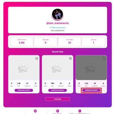 download and watch tiktok url added
