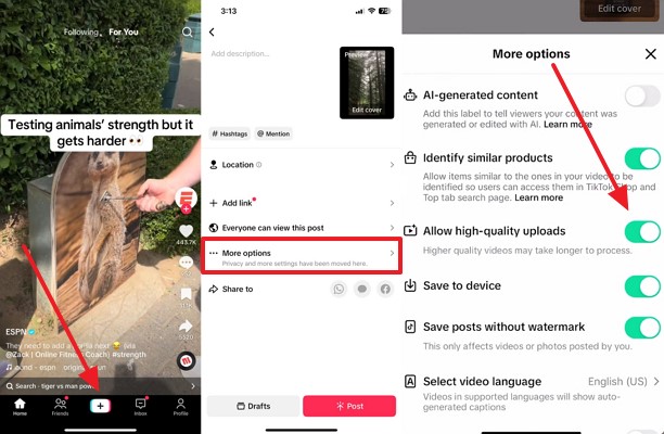 upload high quality tiktoks for audiences