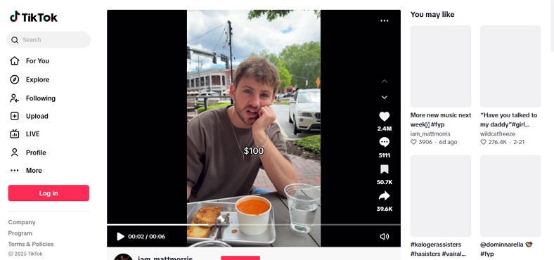 watch tiktok without app through website