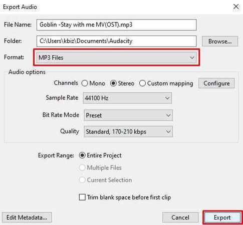 transcribe embedded video Audacity