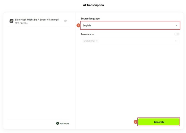 choose source language