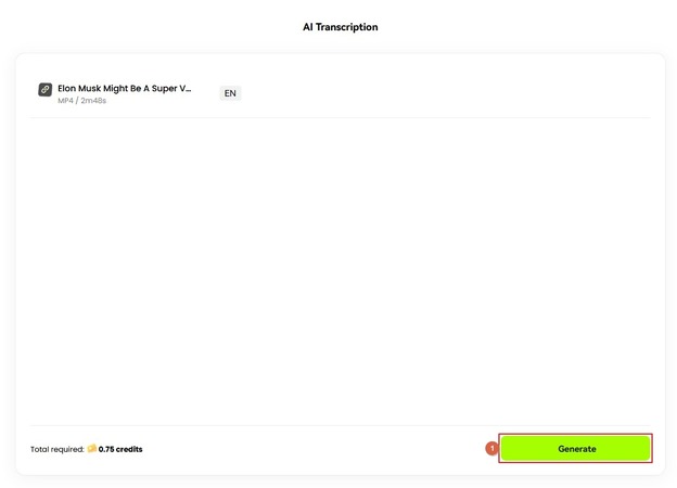 confirm transcription generation