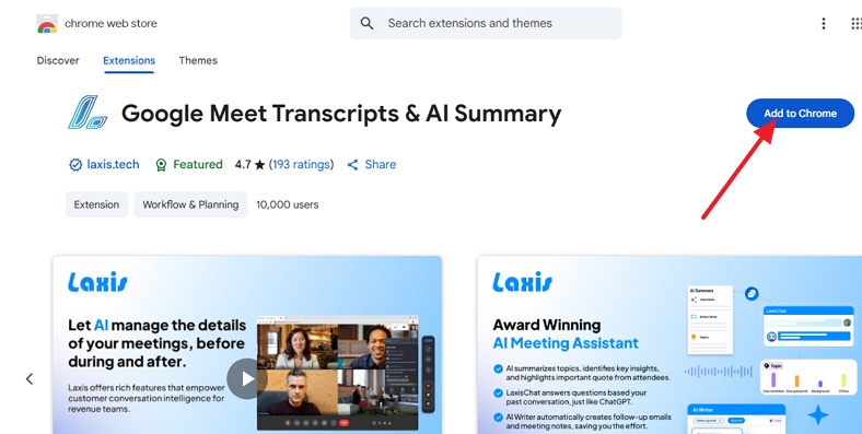 add google meet extension to chrome