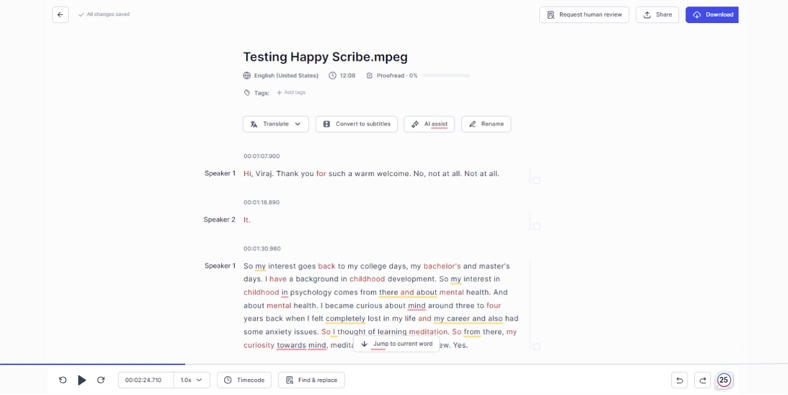happy scribe best meeting transcription app
