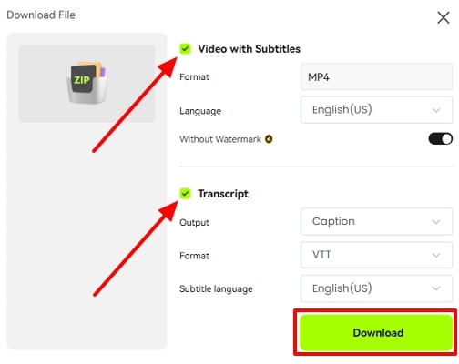 Download TikTok video transcripts