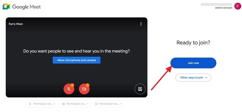 enter meeting on google meet