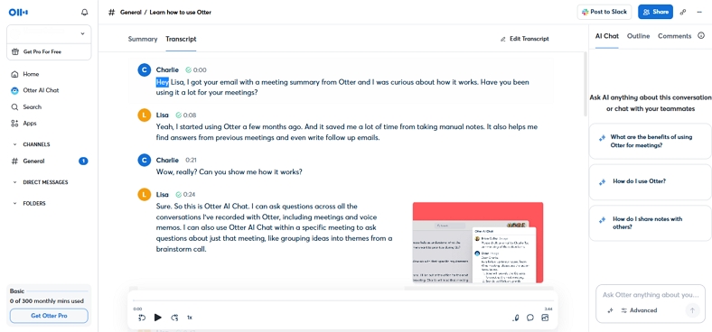 otter ai for transcription