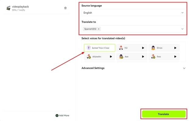 add translation and transcription settings