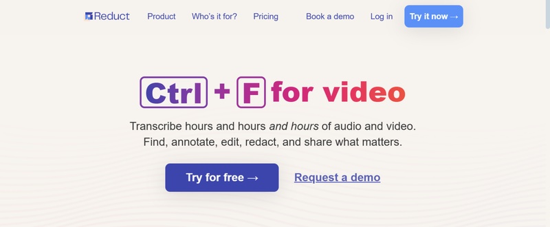 reduct best video transcription ai for lawyers