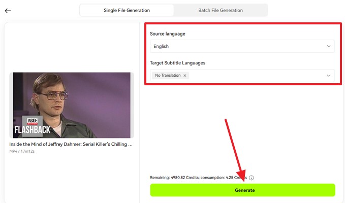 choose source and target language