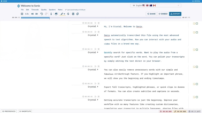 sonix meeting transcript generator