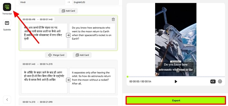 customize TikTok video transcript