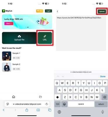 вставить ссылку на приложение blipcut ai video translator