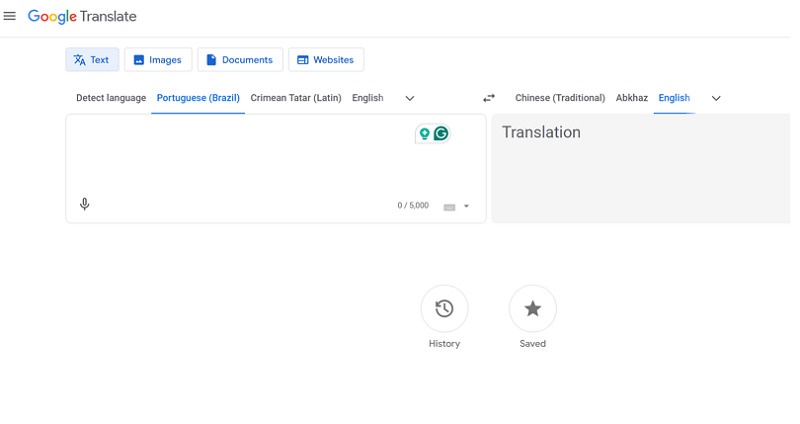 Google Translate Brazil to English