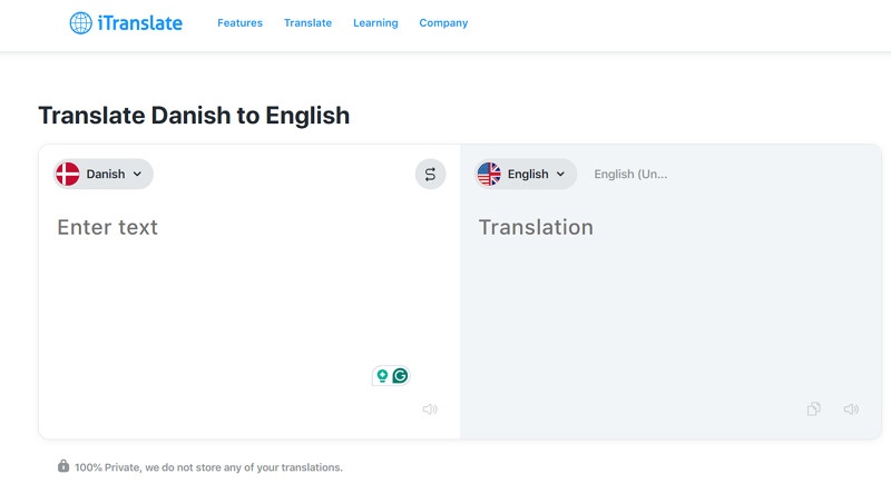 iTranslate Danish to English