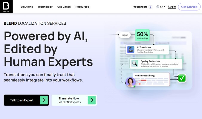 website language translation services blind