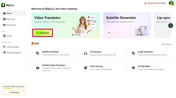 create now blipcut machine translation programs