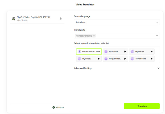 choose chinese as target language