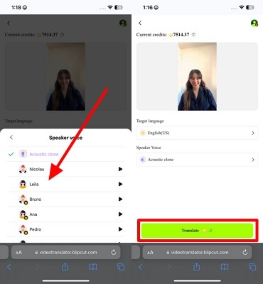 use blipcut to change voice