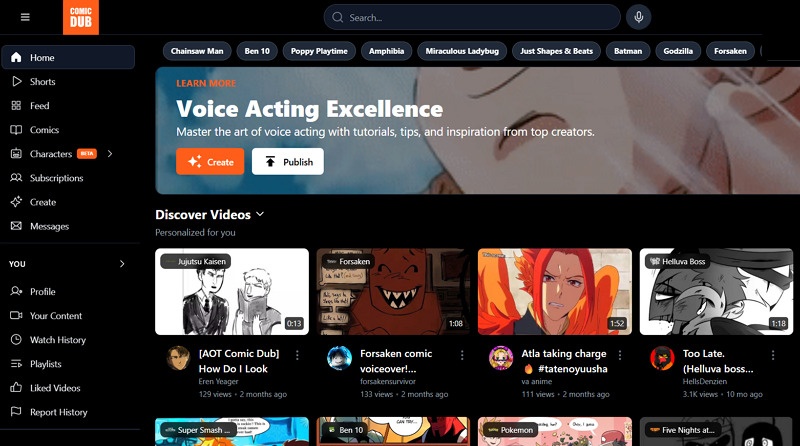 Anime ComicDub website