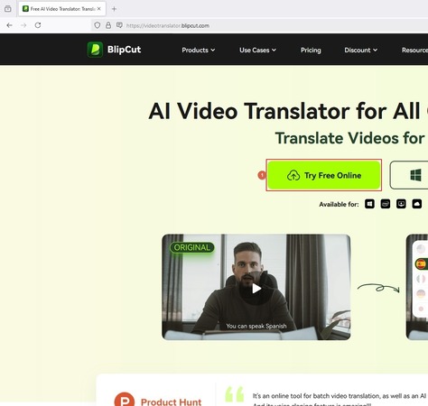 click try free online