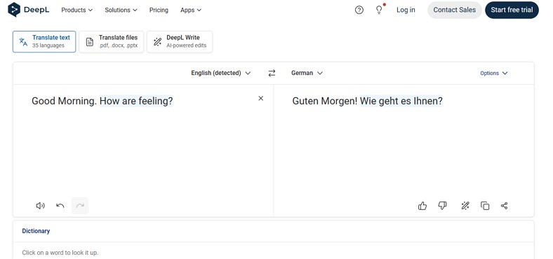 automated translation services using deepl