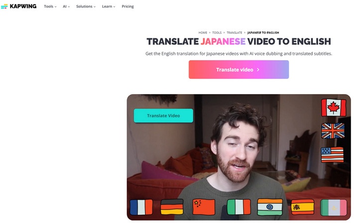 Kapwing Video Translator Japanese to English