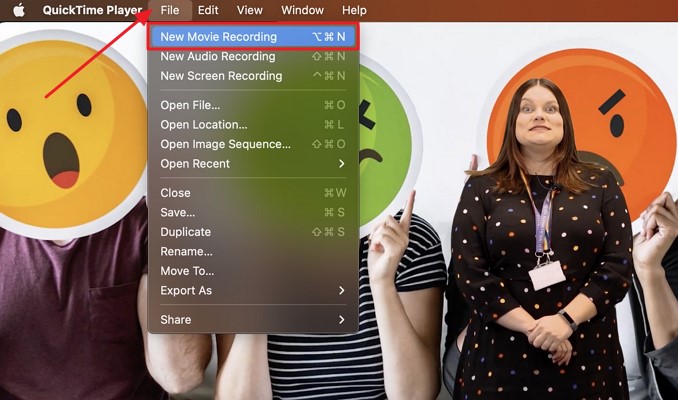 new movie recording at quicktime player