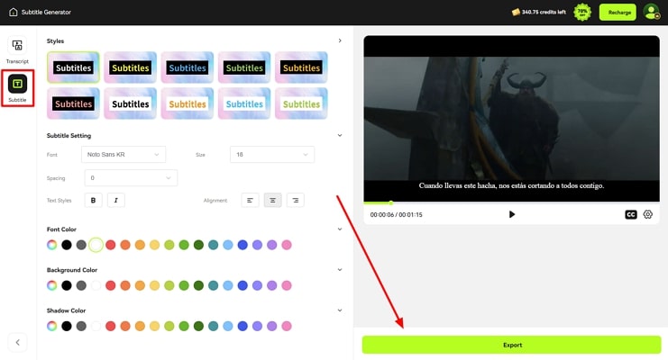 check netflix subtitles generated and export