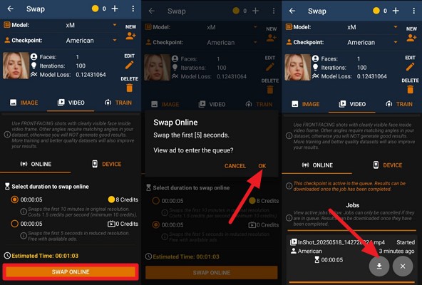 save results from online swap