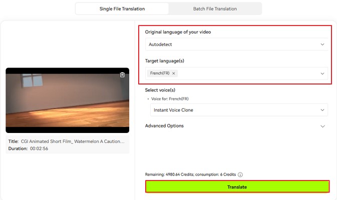 translate video preferred local language choice