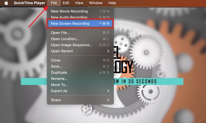 start screen recording on quicktime player