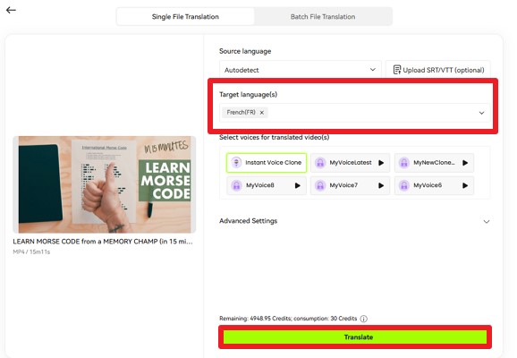 target language for morse code video