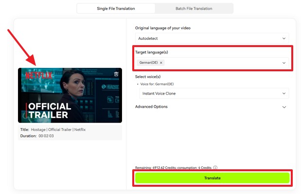 translate using blipcut machine translation service