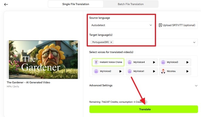 add languages for translation